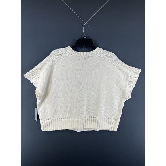 Anthropologie Maeve Short-Sleeve Crew-Neck Tomatoe Sweater Medium Petite - Picture 4 of 8